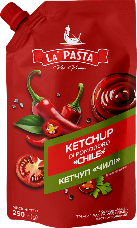 Кетчуп «Чилі» пастеризований ТМ «La’ PASTA PER PRIMI» д/п 250 г 